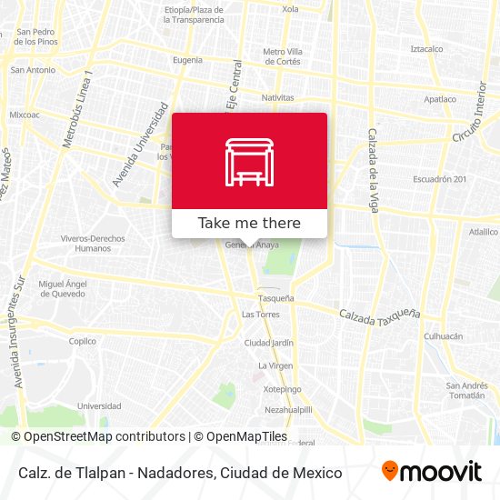 Calz. de Tlalpan - Nadadores map