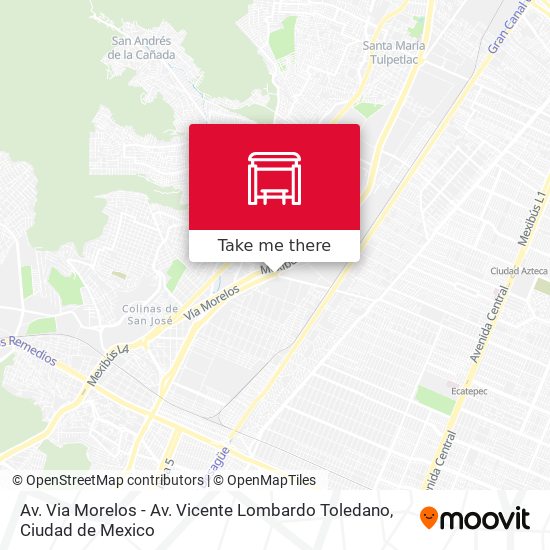 Mapa de Av. Via Morelos - Av. Vicente Lombardo Toledano