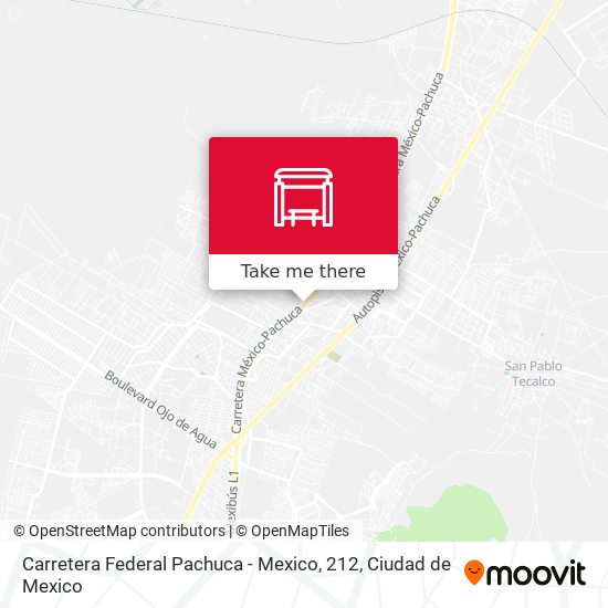 Mapa de Carretera Federal Pachuca - Mexico, 212