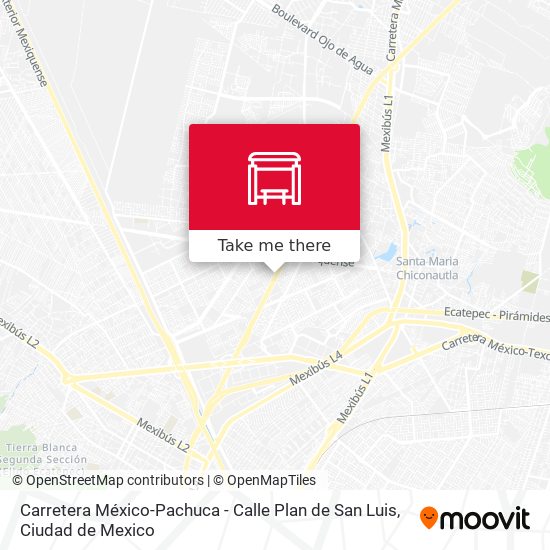 Carretera México-Pachuca - Calle Plan de San Luis map