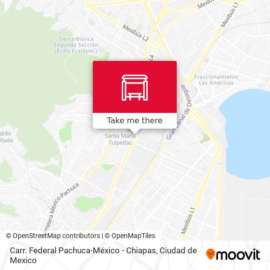 Carr. Federal Pachuca-México - Chiapas map
