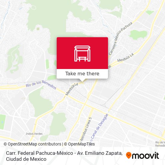 Carr. Federal Pachuca-México - Av. Emiliano Zapata map