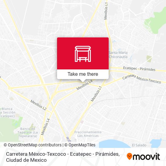 Mapa de Carretera México-Texcoco - Ecatepec - Pirámides
