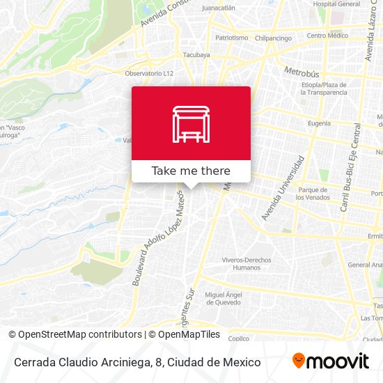 Mapa de Cerrada Claudio Arciniega, 8