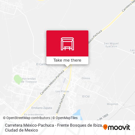Carretera México-Pachuca - Frente Bosques de Ibiza map