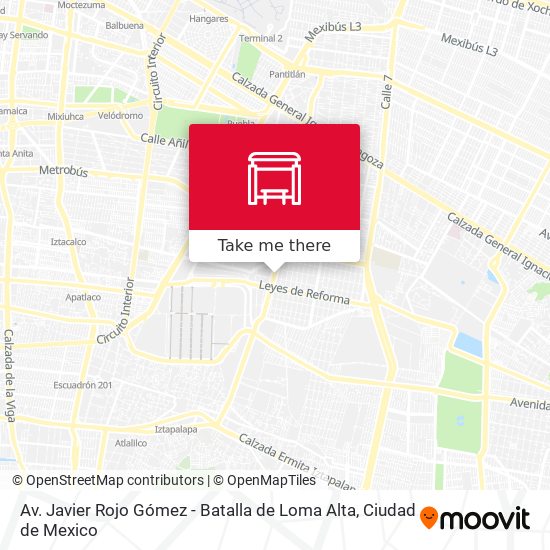 Av. Javier Rojo Gómez - Batalla de Loma Alta map