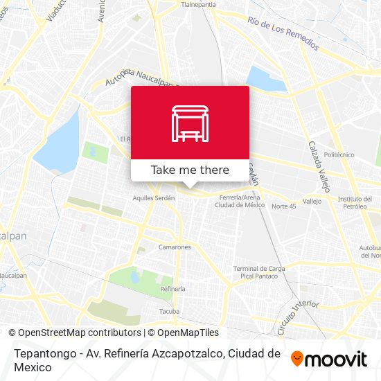Tepantongo - Av. Refinería Azcapotzalco map