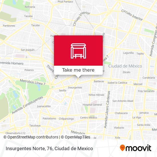 Insurgentes Norte, 76 map