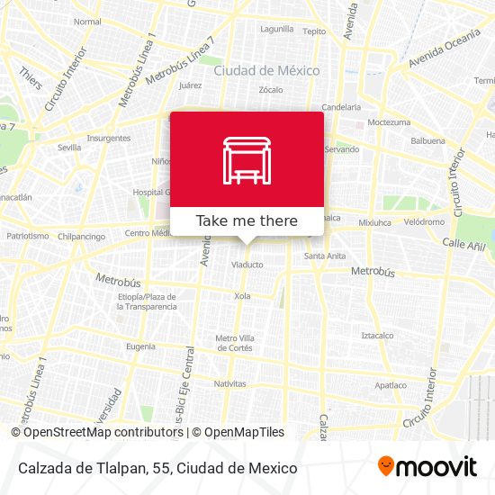 Calzada de Tlalpan, 55 map