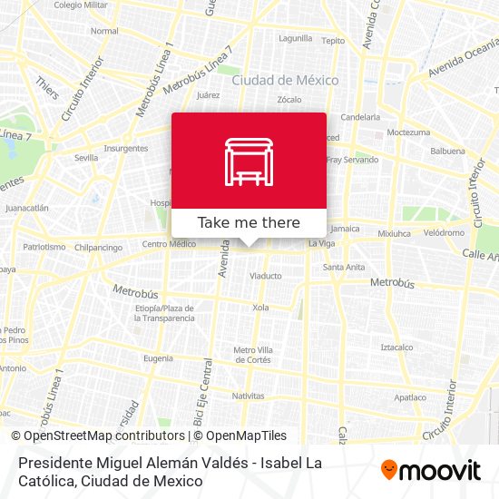 Presidente Miguel Alemán Valdés - Isabel La Católica map