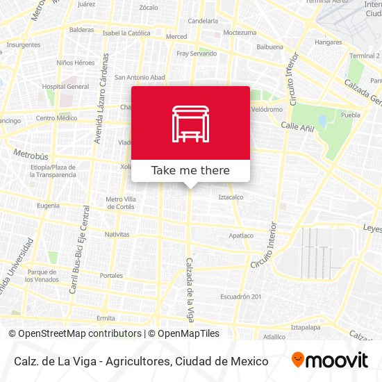 Mapa de Calz. de La Viga - Agricultores