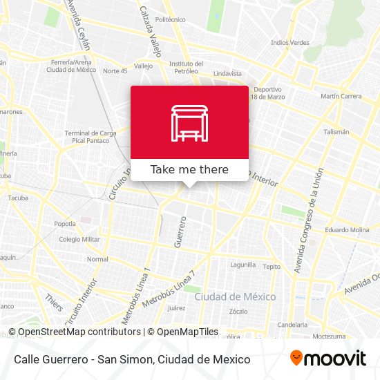 Calle Guerrero - San Simon map