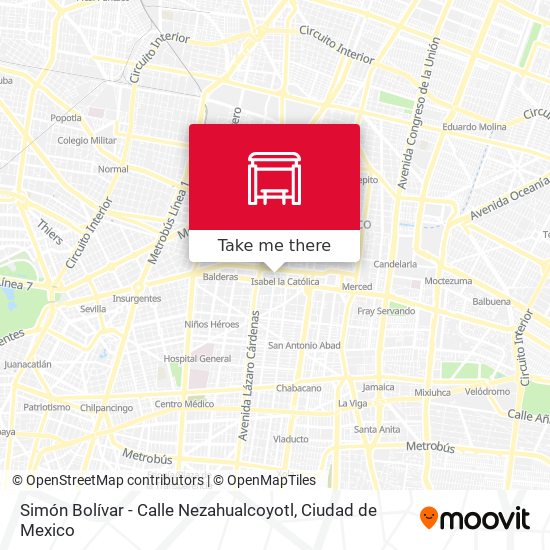 Mapa de Simón Bolívar - Calle Nezahualcoyotl