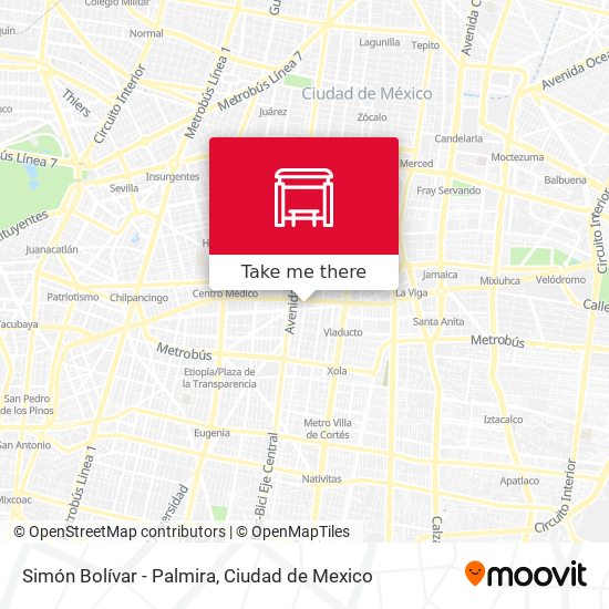Simón Bolívar - Palmira map
