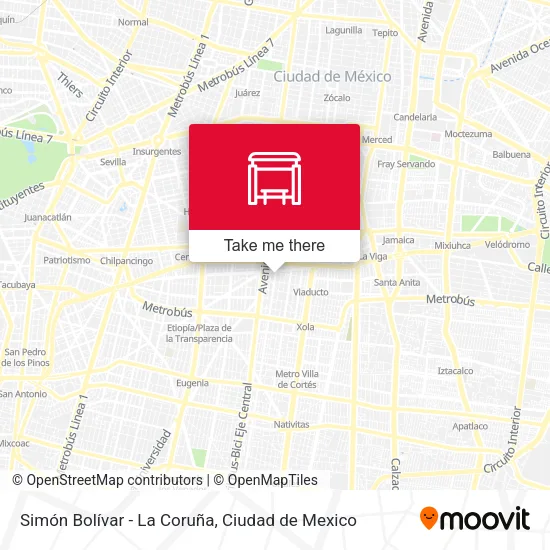 Mapa de Simón Bolívar - La Coruña