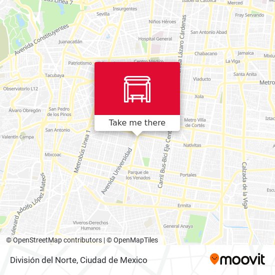 División del Norte map