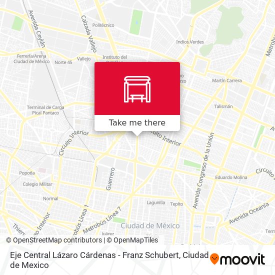 Eje Central Lázaro Cárdenas - Franz Schubert map