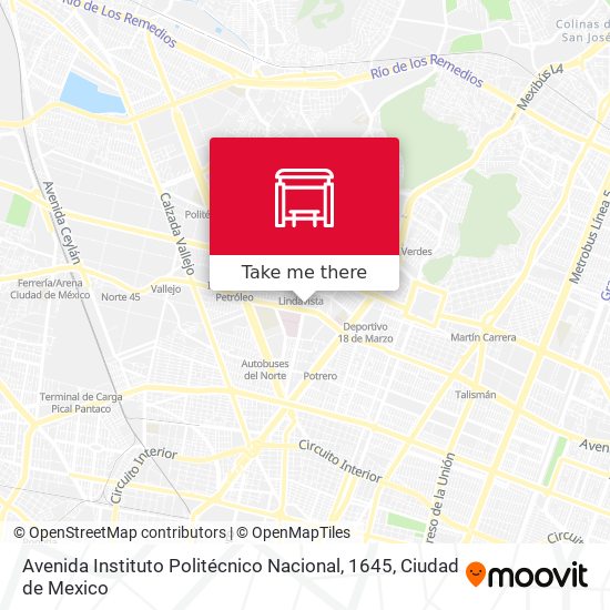 Avenida Instituto Politécnico Nacional, 1645 map