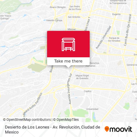 Desierto de Los Leones - Av. Revolución map