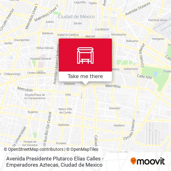 Mapa de Avenida Presidente Plutarco Elías Calles - Emperadores Aztecas