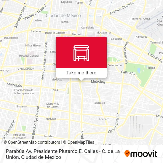 Parabús Av. Presidente Plutarco E. Calles - C. de La Unión map