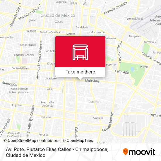 Av. Pdte. Plutarco Elías Calles - Chimalpopoca map