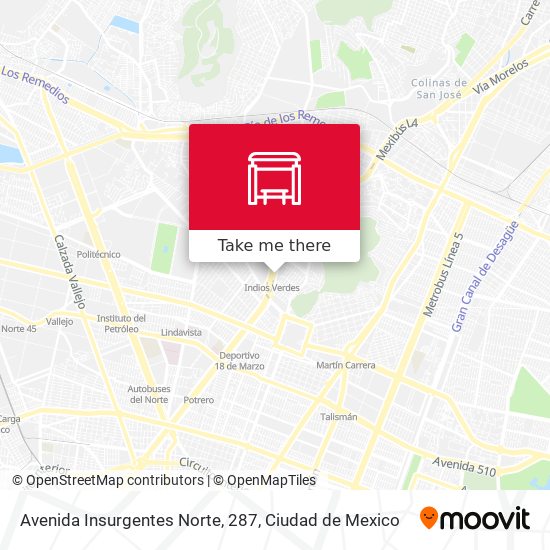 Mapa de Avenida Insurgentes Norte, 287