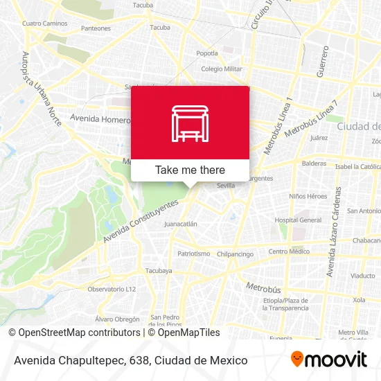 Avenida Chapultepec, 638 map