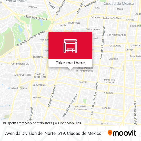Mapa de Avenida División del Norte, 519