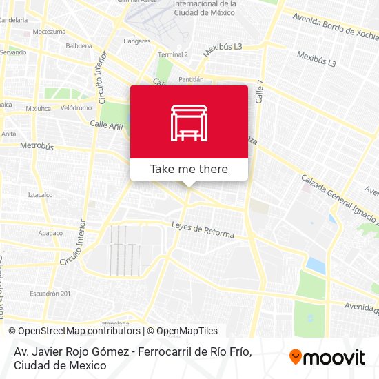 Av. Javier Rojo Gómez - Ferrocarril de Río Frío map