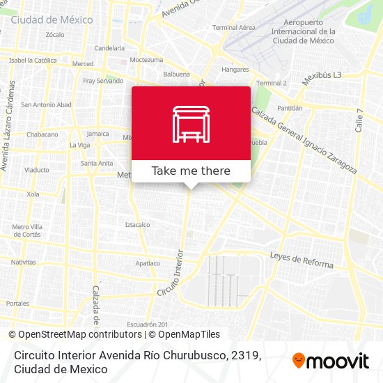 Mapa de Circuito Interior Avenida Río Churubusco, 2319