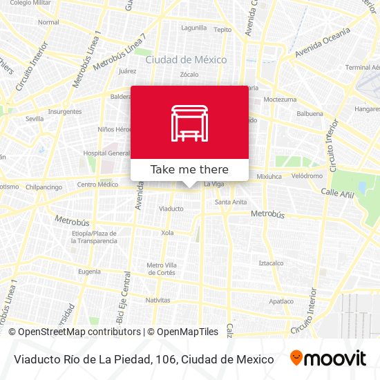 Viaducto Río de La Piedad, 106 map
