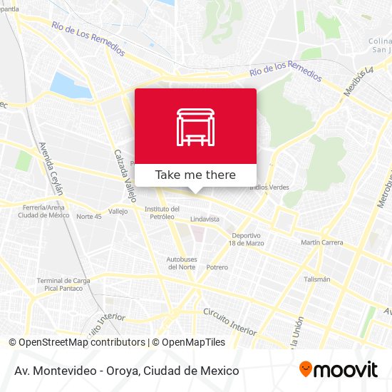 Av. Montevideo - Oroya map