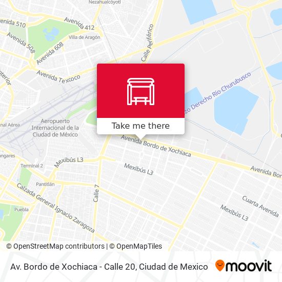 Av. Bordo de Xochiaca - Calle 20 map