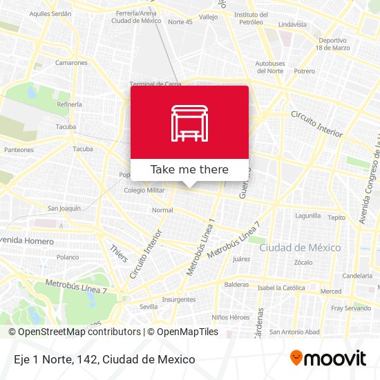 Mapa de Eje 1 Norte, 142