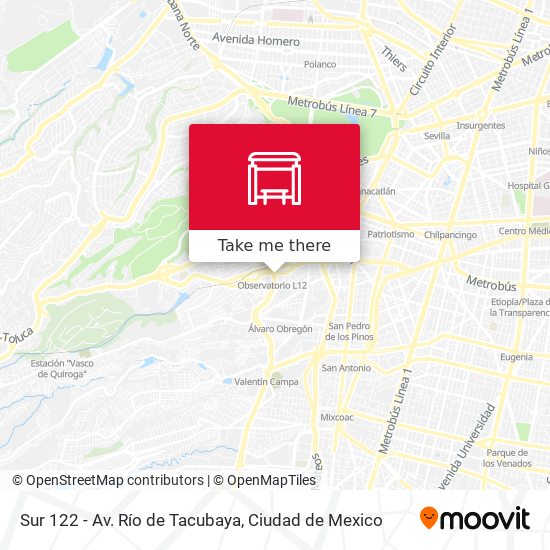 Mapa de Sur 122 - Av. Río de Tacubaya