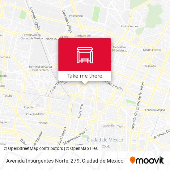 Avenida Insurgentes Norte, 279 map