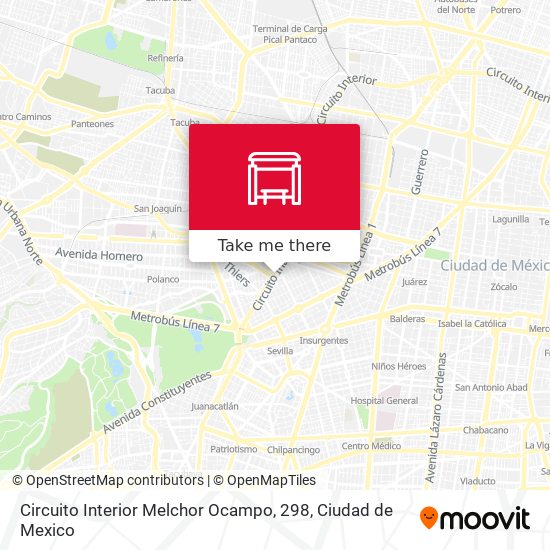 Mapa de Circuito Interior Melchor Ocampo, 298