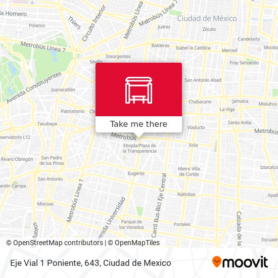 Eje Vial 1 Poniente, 643 map