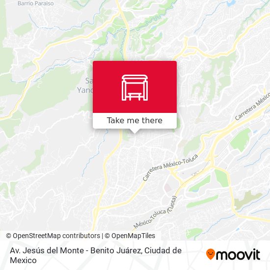 Av. Jesús del Monte - Benito Juárez map