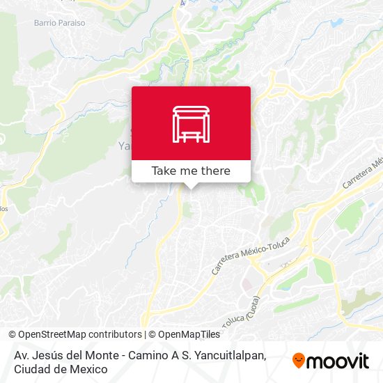Av. Jesús del Monte - Camino A S. Yancuitlalpan map