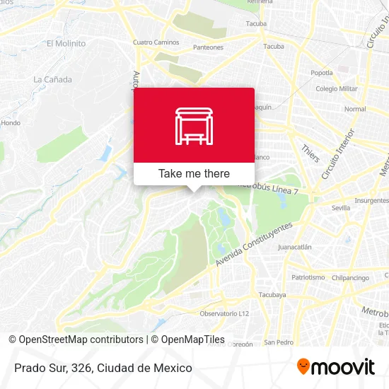 Prado Sur, 326 map