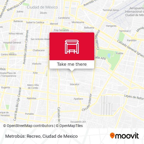 Metrobús: Recreo map