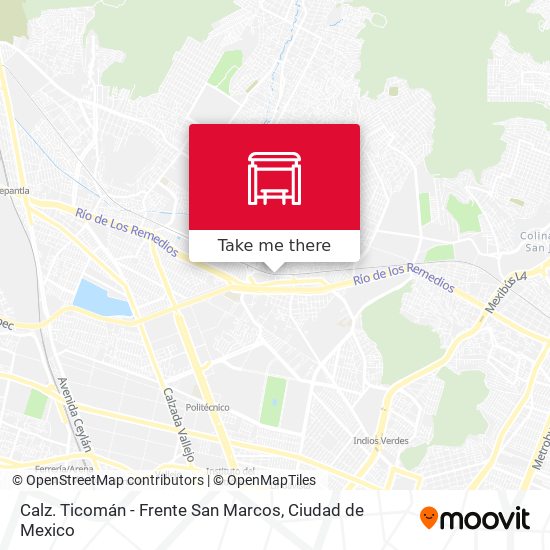 Calz. Ticomán - Frente San Marcos map