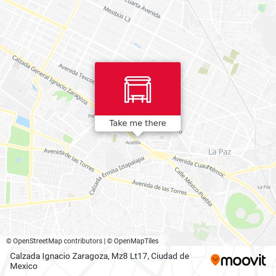 Calzada Ignacio Zaragoza, Mz8 Lt17 map