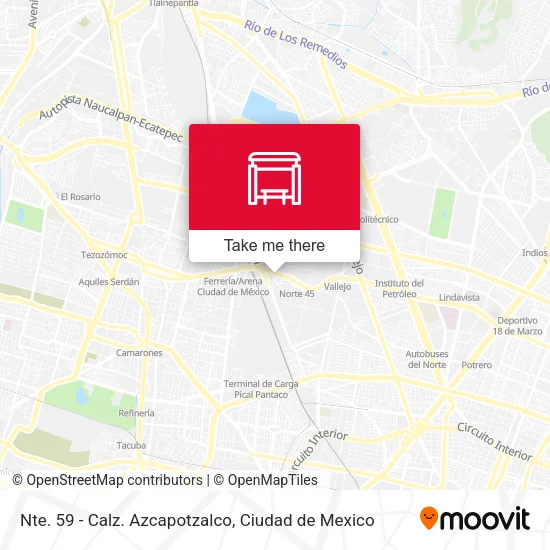 Mapa de Nte. 59 - Calz. Azcapotzalco