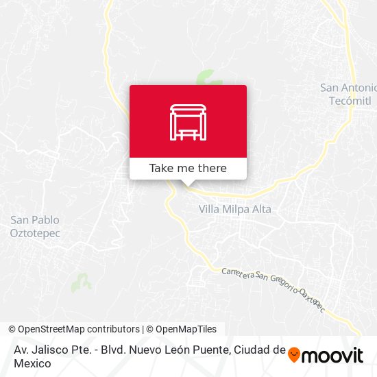 Av. Jalisco Pte. - Blvd. Nuevo León Puente map