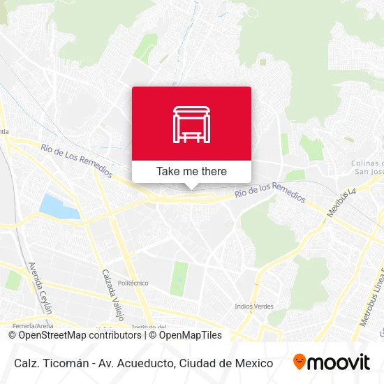 Mapa de Calz. Ticomán - Av. Acueducto
