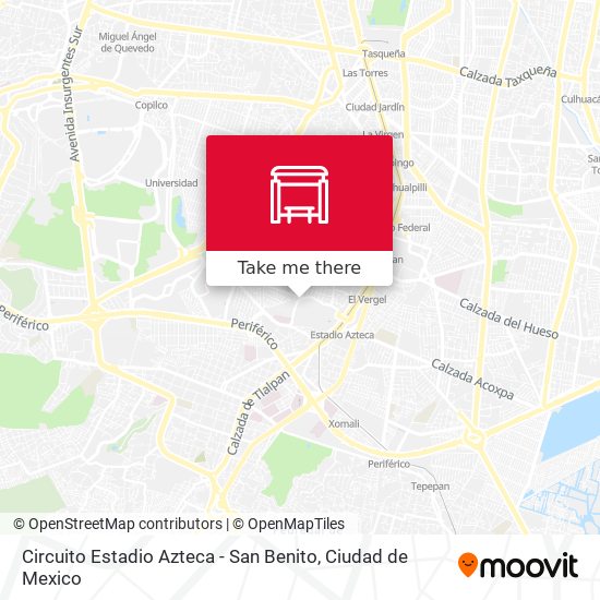 Mapa de Circuito Estadio Azteca - San Benito