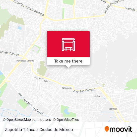 Mapa de Zapotitla Tláhuac